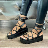 Women's Thick Sole Cross Strap Gladiator Sandal for Spring and Summer